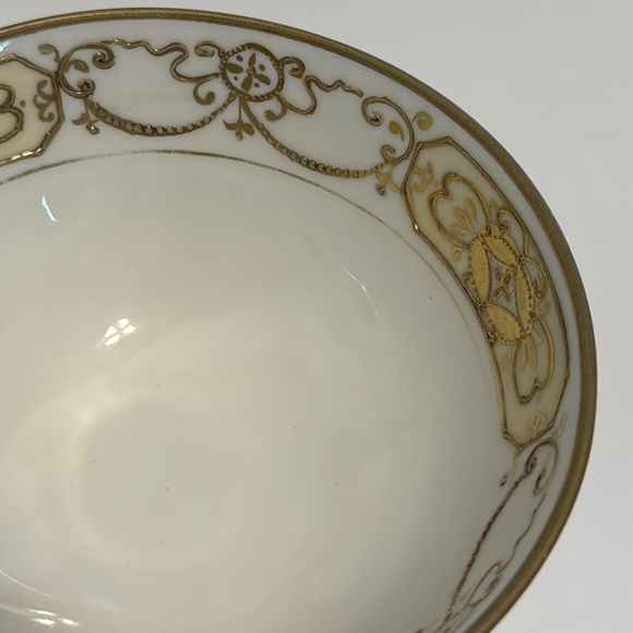 Antique Handpainted Nippon Mayonnaise/Whipped Cream Bowl w/Spoon - Picture 9 of 10